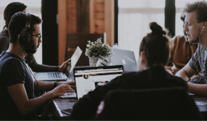 people working in a co-working space